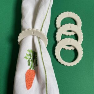 Rond de serviette numéroté de 1 à 4 en porcelaine